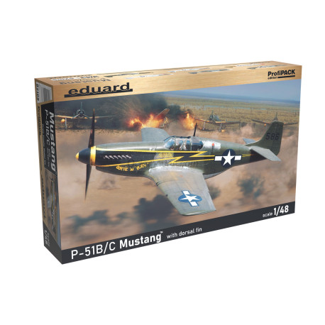 P-51B/C Mustang con aleta dorsal, Serie Profipack. Escala 1:48. Marca Eduard Ref: 82108.