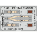 Cinturones de seguridad P-51B/C, Steel. Escala: 1:48. Marca Eduard. Ref: FE1449.