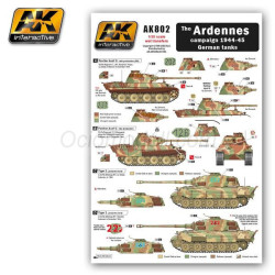 Calcas The ARDENNES campaign 1944-45 German tanks. Escala 1:35. Marca AK Interactive. Ref: AK802.