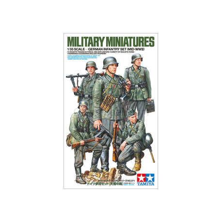 GERMAN INFANTRY SET (MID-WWII). Escala 1:35. Marca Tamiya. Ref: 35371.