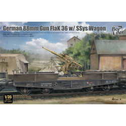 German 88mm Gun Flak 36 w/SSys Wagon. Escala 1:35. Marca Border model. Ref: BT044.