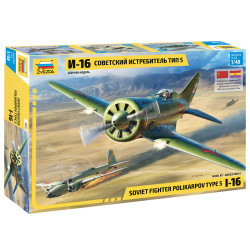 Soviet fighter Polikarpov I-16 type 5. NEW. Escala 1:48. Marca Zvezda. Ref: 4832.