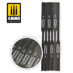 Lijas de Doble Ancho - 6 uds. Marca Ammo of Mig Jimenez. Ref: AMIG8567.