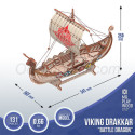 Barco Drakkar Vikingo "Battle Dragon" con 131pz, madera contrachapada. Marca Mr.playwood. Ref: 10113.
