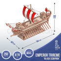 Barco Trirreme del Emperador "Black Scorpion" con 266pz, madera contrachapada. Marca Mr.playwood. Ref: 10112.