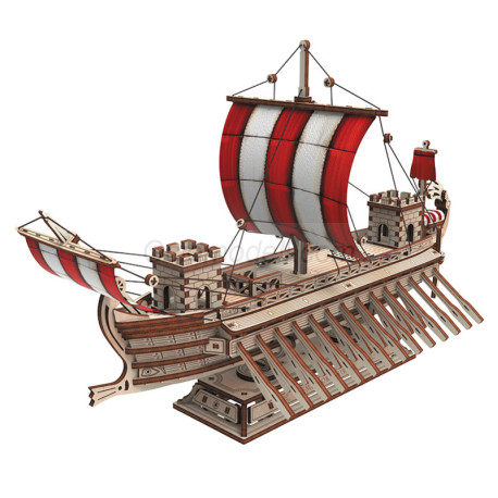 Barco Trirreme del Emperador "Black Scorpion" con 266pz, madera contrachapada. Marca Mr.playwood. Ref: 10112.