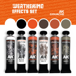 WEATHERING EFFECTS SET – AK GOUACHES. Marca AK Interactive. Ref: AKG25.