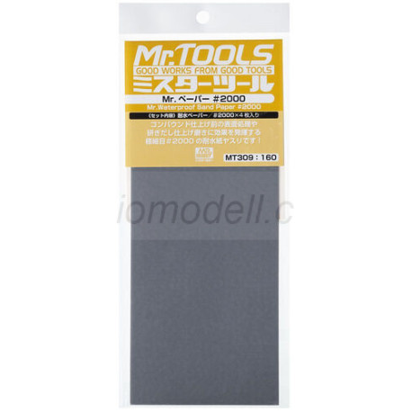 MR.TOOLS Mr Waterproof sand paper 2000. 4uds. Marca MR Hobby. Ref: MT309.