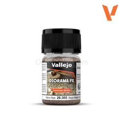 Rojo Marte 1-2 mm. Bote 60gr. Marca Vallejo. Ref: 26.305, 26305.