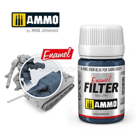 FILTRO Azul para Gris Oscuro. Bote de 35 ml. Marca Ammo of Mig Jimenez. Ref: AMIG1509, 1509.