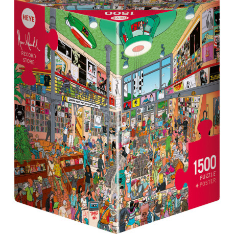 Tienda de registros, Records Store, 1500 pz. Puzzle Vertical. Marca Heye. Ref: 30086.