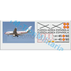 Calcas del Avión AIRBUS A310 "45-50" decoración "blanco EJERCITO DEL AIRE ". Escala 1:72. Marca Trenmilitaria. Ref: 000_8982.
