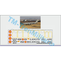 Calcas del Avión AIRBUS A330 MRTT "452-03" decoración "gris EJERCITO DEL AIRE". Escala 1:72. Marca Trenmilitaria. Ref: 000_8983.