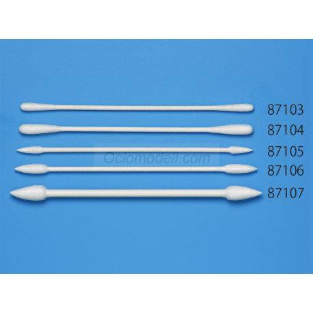 Bastoncillos de algodón, COTTON SWAB (TRIANGULAR, EXTRA SMALL). Blister 50 ud. Marca Tamiya. Ref: 87105.