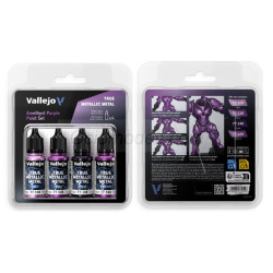TRUE METALLIC METAL, AMETHYST PURPLE METAL PAINT SET, 4 Colores. Marca Vallejo. Ref: 77255, 77.255.