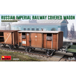 RUSSIAN IMPERIAL RAILWAY COVERED WAGON. Escala 1:35. Marca Miniart. Ref: 39002.