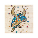 Puzzle TORTUGA (M) con 150 piezas, madera contrachapada.Marca Ewa. Ref: 00235.
