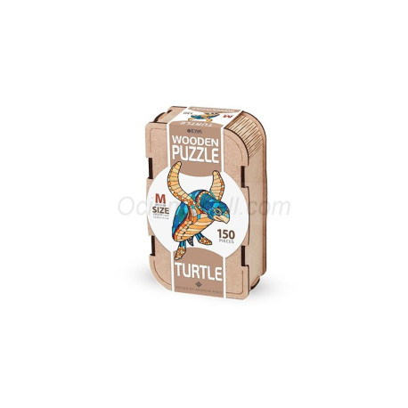 Puzzle TORTUGA (M) con 150 piezas, madera contrachapada.Marca Ewa. Ref: 00235.