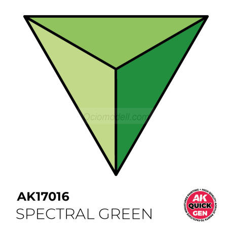 SPECTRAL GREEN – QUICK GEN COLOR. Bote de 18 ml. Marca AK Interactive. Ref: AK17016.