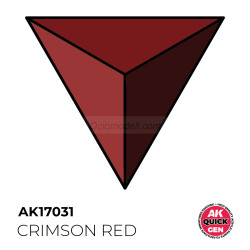 CRIMSON RED – QUICK GEN COLOR. Bote de 18 ml. Marca AK Interactive. Ref: AK17031.