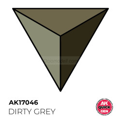 DIRTY GREY – QUICK GEN COLOR. Bote de 18 ml. Marca AK Interactive. Ref: AK17046.