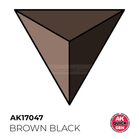 BROWN BLACK – QUICK GEN COLOR. Bote de 18 ml. Marca AK Interactive. Ref: AK17047.