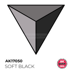 SOFT BLACK – QUICK GEN COLOR. Bote de 18 ml. Marca AK Interactive. Ref: AK17050.