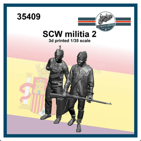 Milicianos GCE 2. Escala 1/35, Impreso en 3d. Marca FCmodeltrend. Ref: 35409.