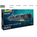 German midget sub -marine type newt. Escala: 1:72. Marca: Revell. Ref: 05187.