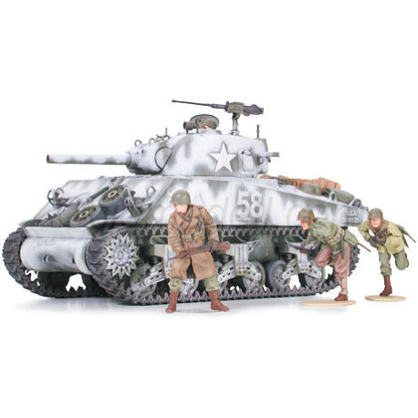 U.S. MEDIUM TANK M4A3 SHERMAN 105mm HOWITZER (ASSAULT SUPPORT). Escala 1:35. Marca Tamiya. Ref: 35251.