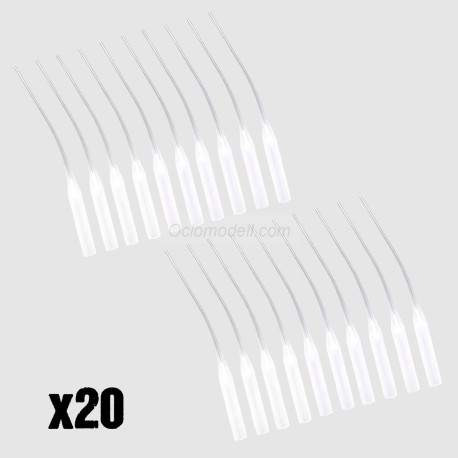 Cánulas de precisión para pegamento. 20uds. Marca Ociomodell. Ref: canula.