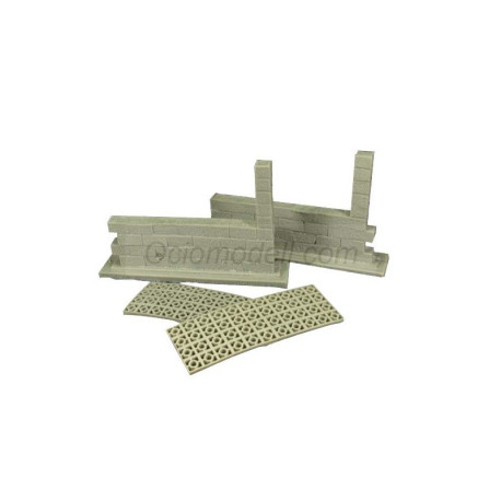 Muro con celosías tipo "A". Escala 1:35. Marca Macone. Ref: MAC35136.