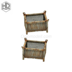 Contenedor metálico, paredes de rejilla (2 uds.). Escala 1:35. Marca Macone. Ref: HDMD35094.