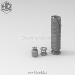 Proyectil alemán de 150mm. Cesta vacías y chafadas 6 Uds. Escala 1:35. Marca Macone. Ref: HDMD35096.