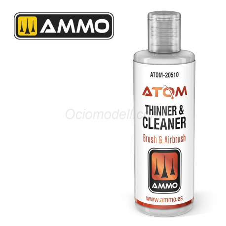 ATOM Disolvente y Limpiador 60 ml. Marca Ammo by Mig Jimenez. Ref: ATOM20510.