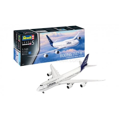 Boeing 747-8 "Lufthansa" New Livery. Escala 1:144. Marca Revell. Ref: 03891.