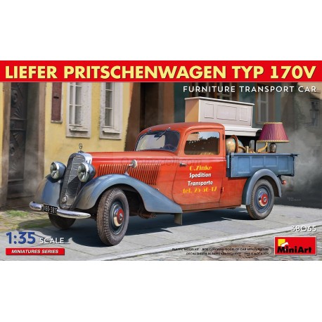 LIEFER PRITSCHENWAGEN TYP 170V. FURNITURE TRANSPORT CAR. Escala 1:35. Marca Miniart. Ref: 38065.