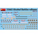 ALCOHOL BOTTLES w/BOXES. Escala 1:35. Marca Miniart. Ref: 35665.