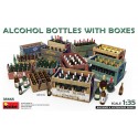 ALCOHOL BOTTLES w/BOXES. Escala 1:35. Marca Miniart. Ref: 35665.