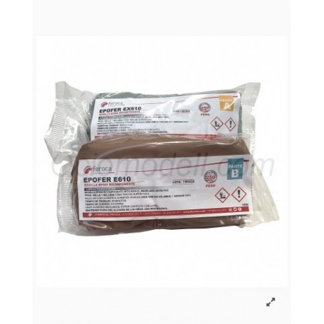 MASILLA EPOXICA EX610, Masilla modelar. 500GR. Marca FEROCA. Ref: EPOFER.