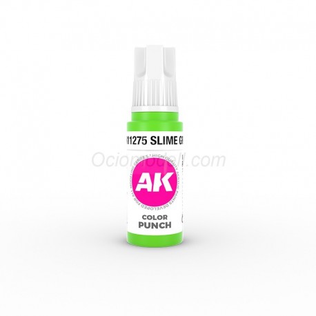 Acrílicos de 3rd Generación, SLIME GREEN – COLOR PUNCH. Bote 17 ml. Marca Ak-Interactive. Ref: Ak11275.