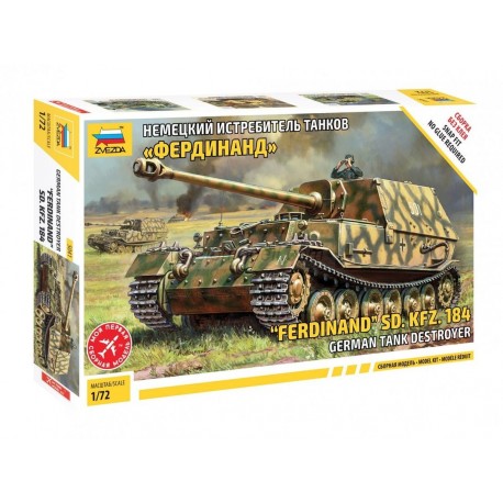 "Ferdinand" Sd.Kfz.184 German Tank Destroyer. Escala 1:72. Marca Zvezda. Ref: 5041.