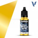 TRUE METALLIC METAL, Amarillo Radiante, BASE. Marca Vallejo. Ref: 77122, 77.122.