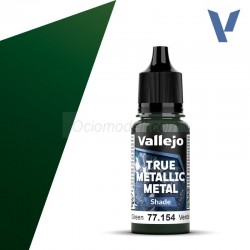 TRUE METALLIC METAL, Verde Sombrío, SHADE. Marca Vallejo. Ref: 77154, 77.154.