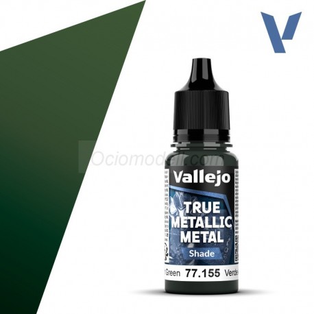 TRUE METALLIC METAL, Verde Ámbar, SHADE. Marca Vallejo. Ref: 77155, 77.155.