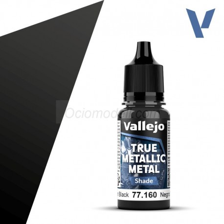 TRUE METALLIC METAL, Negro Obsidiana, SHADE. Marca Vallejo. Ref: 77160, 77.160.