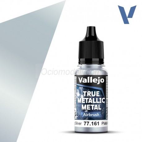 TRUE METALLIC METAL, Plata de Ley, Airbrush. Marca Vallejo. Ref: 77161, 77.161.