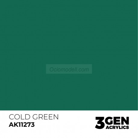 Acrílicos de 3rd Generación, COLD GREEN – COLOR PUNCH. Bote 17 ml. Marca Ak-Interactive. Ref: Ak11273.