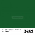 Acrílicos de 3rd Generación, GREENSKIN – COLOR PUNCH. Bote 17 ml. Marca Ak-Interactive. Ref: Ak11274.