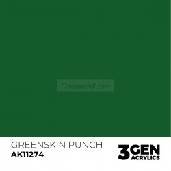 Acrílicos de 3rd Generación, GREENSKIN – COLOR PUNCH. Bote 17 ml. Marca Ak-Interactive. Ref: Ak11274.